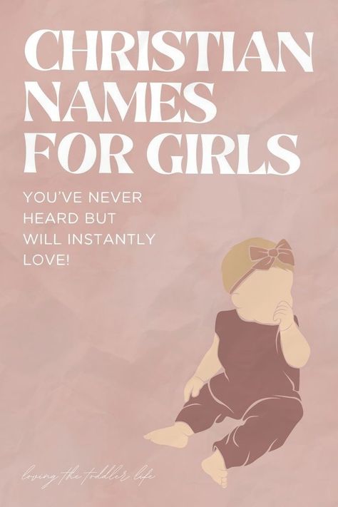 Searching for unique girl names for your little one, and love the idea of baby girl Bible names & Christian names? This list of unique Biblical girl names with meaning will show you all of my top picks, as well as how popular each name is! (From totally rare baby names to cool baby names - you'll LOVE this modern list of baby names and meanings) Girl Names In The Bible, Bible Names Baby Girl, Biblical Names Girl, Unique Christian Names, Girl Bible Names, Biblical Girl Names With Meaning, Unique Baby Names List, Bible Names And Meanings, Christian Names With Meaning