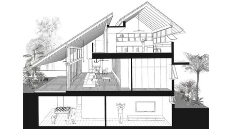 Sectional perspective Sectional Perspective, Design A House, Bookstore Design, Architecture Portfolio Layout, Hospital Architecture, Architecture People, Interior Design Sketches, Roof Architecture, Architecture Design Sketch