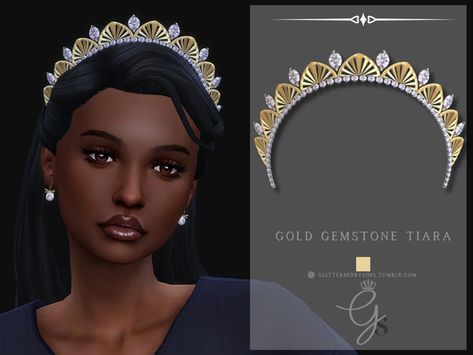 Sims Medieval, Cc Hats, Royal Clothing, Gold Tiara, Sims 4 Dresses, Sims 4 Collections, Royal Dresses, Grey Diamond, The Sims4