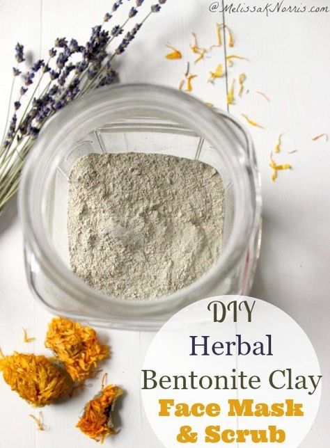 Easy DIY Herbal Bentonite Clay Face Mask – this pore cleansing recipe is made without expensive essential oils, and makes a welcomed gift for anyone who enjoys a good facial! #bentoniteclay #diyfacemask #claymask #naturalskincare Bentonite Clay Face Mask, Melissa K Norris, Bentonite Clay Mask, Natural Face Scrub, Coffee Facial, Coffee Face Scrub, Face Scrubs, Face Scrub Homemade, Homemade Lotion