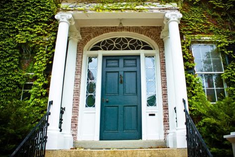 Turquoise Front Door Colors, Colonial Front Door, Colonial Doors, Front Door Color, Sell House, Turquoise Door, Front Porch Lighting, Turquoise Front Door, Welcome Home Images