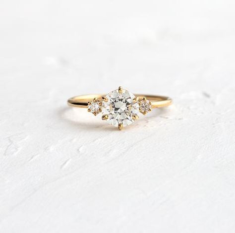 Snowdrift Ring, Handcrafted Engagement Ring, Melanie Casey, Dream Engagement Rings, Yellow Gold Setting, Three Stone Engagement, Three Stone Engagement Rings, Oval Cut Diamond, Oval Diamond