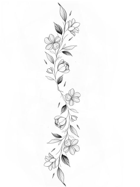 Wrap Around Wrist Tattoos For Women Flower, Floral Wrap Tattoo Design, Flower Vine Tattoo Stencil, Floral Wrap Around Tattoo Design, Dainty Wrap Around Wrist Tattoo, Stephanotis Tattoo, Floral Bracelet Tattoo Design, Long Floral Tattoo, Floral Tattoo Bracelet