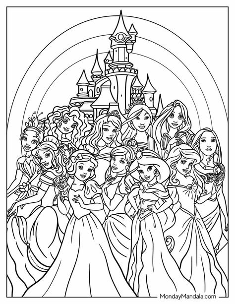 Coloring Disney Princess, Disney Coloring Sheets Princesses, All Disney Princess Coloring Pages Free Printable, Disney Coloring Sheets For Adults, Disney Princess Printables Free Prints, Disney Princess Colouring Printables, Disney Princess Coloring Pages For Kids, Disney Princess Coloring Sheets, Coloring Pages Disney Princesses