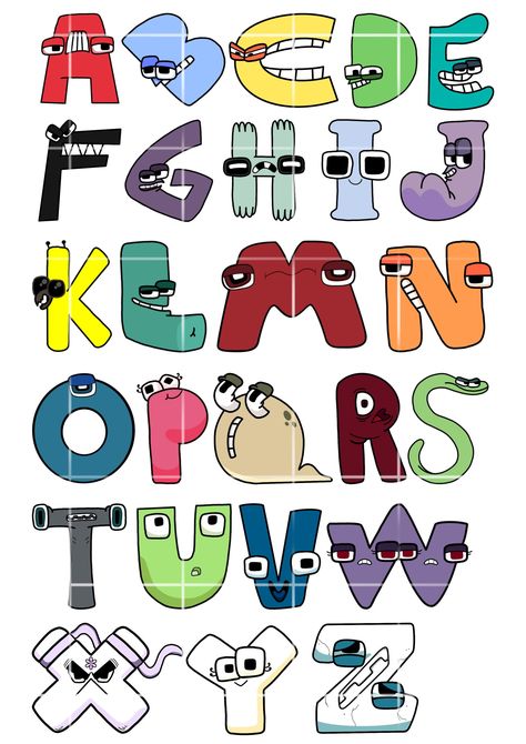 Colour Alphabet Letters, Alphabet Lore Wallpapers, Alphabet Lore Party, Alphabet Lore Birthday Party, Images For Sublimation, Alphabet Lore, Image Downloads, Kids Artwork, Full Colour