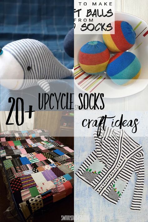 Wondering what you can make out of odd socks? Check out this list of 20+ upcycle socks craft ideas to sew! Repurposed Socks Ideas, Upcycled Socks Ideas, How To Use Old Socks Ideas, Uses For Old Socks Ideas, What To Do With Old Socks Crafts, Sock Upcycle Ideas, Upcycle Socks Diy Ideas, Sock Sewing Projects, Sock Crafts Diy