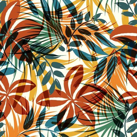 Tropical Prints Pattern, Textile Studio, Gallery Wall Nursery, Pattern Bank, Print And Pattern, Fabric Paint Diy, Tropical Leaves Pattern, Tropical Fabric, Print Design Pattern