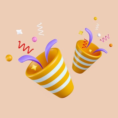 Photo icon exploding party popper holida... | Premium Photo #Freepik #photo #party-3d #congratulations #serpentine #3d-confetti Party Illustration, Photo Icon, Photo Party, Party Icon, Party Poppers, 3d Png, 3d Words, Game Ui Design, 3d Icons