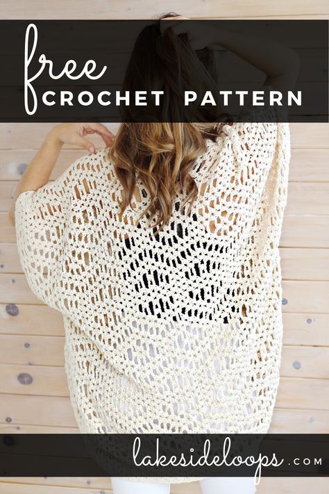 Crochet Jersey, Cape Crochet, Crochet Cardigan Free, Cardigan Au Crochet, Crochet Cardigan Pattern Free, Crochet Kimono, Crochet Cape, Simple Stitch, Modern Crochet Patterns