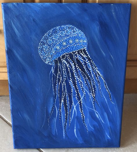 Paintings Tutorials, Jelly Fish, Dot Art Painting, Watercolor Paintings Tutorials, Dot Art, Dot Painting, Dots Art, Painting For Kids, Painting Tutorial