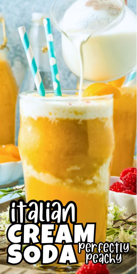 Italian cream soda recipe Italian Soda Recipes, Italian Cream Soda Recipe, Cream Soda Recipe, Making Cream, Italian Cream Soda, Fruit Combinations, Sugar Free Drinks, Fruit Cream, Italian Cream