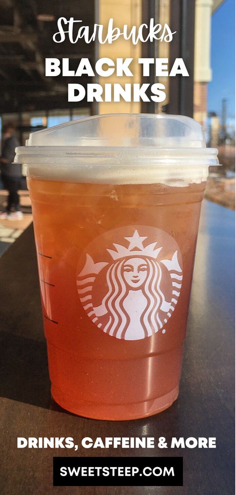 Starbucks Black Iced Tea Recipe, Starbucks Black Tea Lemonade Recipe, Black Tea Starbucks Order, Iced Black Tea Lemonade Starbucks, Black Tea With Peach Juice Starbucks, Starbucks Black Tea Drinks Recipes, Healthy Starbucks Tea Drinks, Grapefruit Honey Black Tea Starbucks, Tazo Tea Recipes Starbucks Drinks