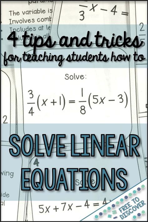 Solving Linear Equations, Solving Equations, Linear Equations, Math Help, Teaching Students, 8th Grade Math, Math Methods, Teaching Middle School, High School Math