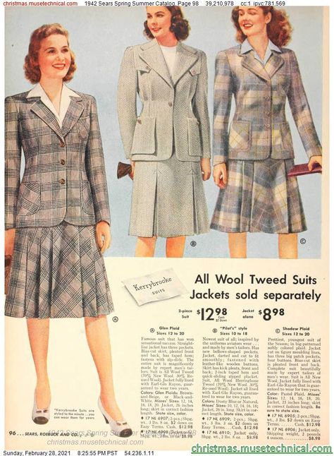 1940s Fashion Women, 1940s Looks, 1940s Women, Sears Catalog, Fashion 1940s, 20th Century Fashion, Christmas Catalogs, Century Clothing, 40s Fashion