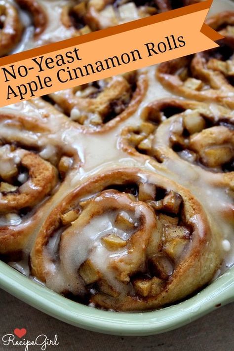 No Yeast Apple Cinnamon Rolls Cinnamon Rolls No Yeast, Rolls No Yeast, Maple Icing, Apple Cinnamon Rolls, Cinnamon Rolls Recipe, Apple Cinnamon, Breakfast Treats, Rolls Recipe, Cinnamon Apples