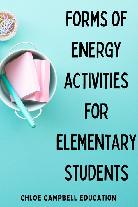 Discover the ultimate guide to teaching forms of energy with our blog post tailored for 5th and 4th grade science teachers. Dive into a comprehensive collection of activities, worksheets, and projects focusing on light, heat, and mechanical energy. Our experiments are designed to make science relatable and engaging for young learners. Perfect for energizing your lesson plans and sparking curiosity in the classroom. Click to read more and bring your science teaching to life! Science Experiments For Elementary Students, Forms Of Energy Experiments, Potential Energy Activities, Energy Transformations Activities, Energy Science Projects, 4th Grade Science Projects, Science Energy, Forms Of Energy, Energy Forms