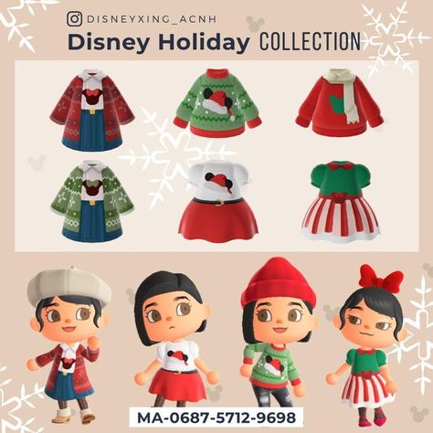 Acnh Christmas Code, Disney Codes, Animal Crossing 3ds, Animal Crossing Guide, Outfits And Accessories, Animal Crossing Qr Codes Clothes, Qr Codes Animal Crossing, Disney Animals, New Animal Crossing