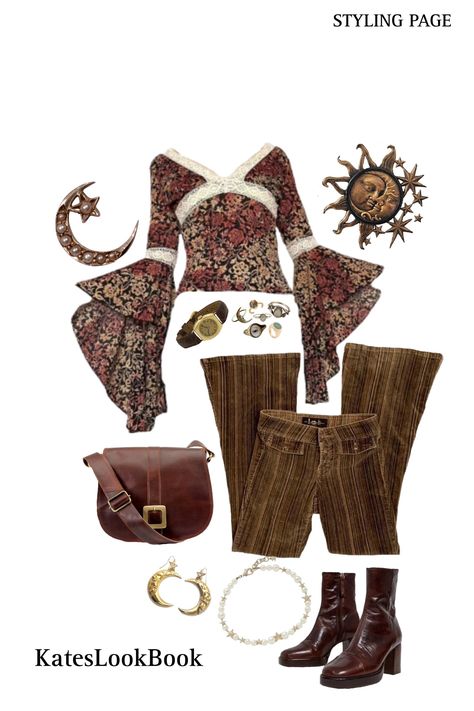 Whimiscal Style, Witch Autumn Outfit, Whismgothic Aesthetic Outfits, 70s Whimsigoth Outfits, 1970s Witch Aesthetic, Fall Witch Aesthetic Outfits, Witch Summer Outfit, Lunar Witch Aesthetic Outfits, Autumn Whimsigoth Outfits