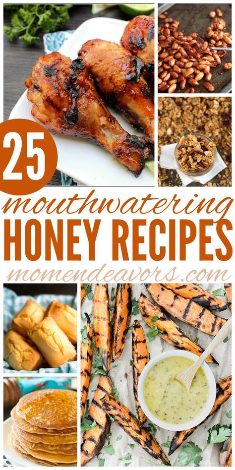 25+ Mouthwatering Honey Recipes - plus a behind-the-scenes look at how honey is made & processed! #storyofhoney sponsored Food With Honey Easy Recipes, Food Made With Honey, Honey Inspired Food, Honey Appetizers Simple, Recipes Made With Honey, Recipes With Raw Honey, Healthy Recipes With Honey, Mad Honey Book Recipes, Things To Do With Honey