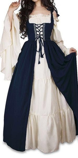 Moda Medieval, Era Victoria, Kostum Halloween, Medieval Cosplay, Corsets Vintage, Vintage Party Dresses, Flare Long Sleeve, Medieval Dress, Club Dress