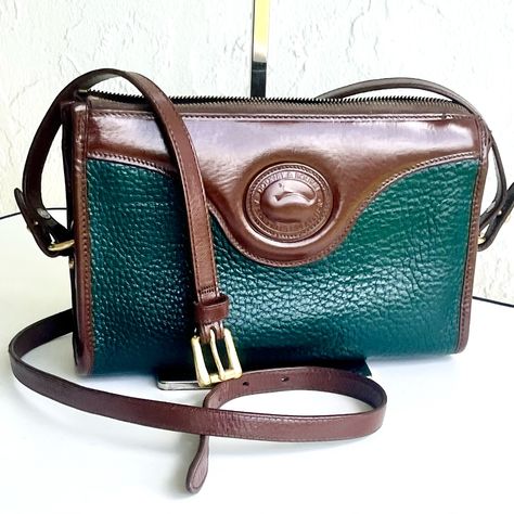 Vintage Dooney And Bourke Green And Brown Tr Alw Crossbody Bag Steps To Rehab Vintage Bags Pre-Owned And Now (Re)Loved, This Vintage Iconic Crossbody Bag. This Bag Has Been Expertly Cleaned Inside And Out All Trimmings And Leather Re Painted With Tan Color Paint. The Pebble Leather Was Also Painted And Conditioned. The Entire Bag Has Been Lovingly Restored By Me Extending Her Previous Life. Elegantly If Used Without The Strap. Green And Brown Trim. Entire Straps Redone Including The Sides. All Original And In Excellent Condition Brass Hardware-Cleaned Brushed And Polished. **No Hang Tag Made In Usa Buyers Please Review The Listing Photos, Item Description, Condition, Measurements Tan Color Paint, Vintage Dooney And Bourke, Brown Trim, Color Paint, Dooney And Bourke, Dooney & Bourke Bags, Previous Life, Dooney & Bourke, 1980s Vintage