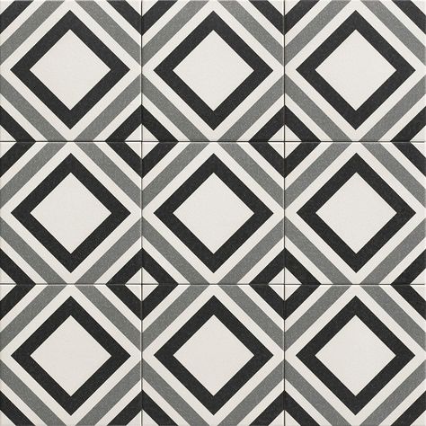 Floor Pattern Design, Black And White Tile, Tile Texture, Floor Edging, Ceramic Texture, Geometric Tiles, White Tile, Italian Tiles, Nordic Decor