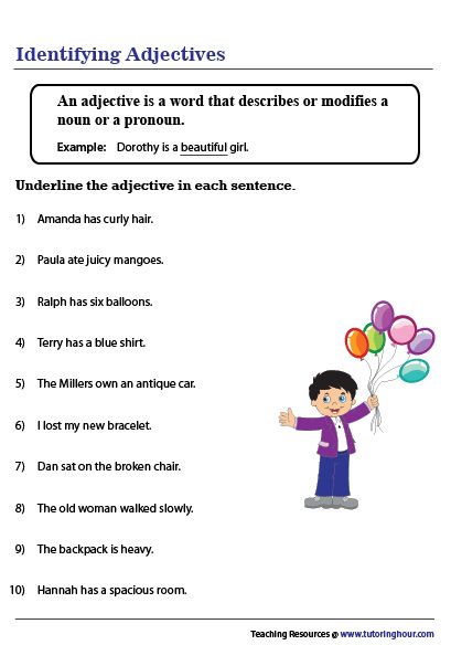 Identifying Adjectives Adjectives Worksheet For 3rd Grade, Adjectives Exercises Worksheets, 2nd Grade Adjectives Worksheets, Adjective Activities 2nd Grade, Worksheet On Adjectives For Grade 2, Adjectives Worksheet 3rd, Adjectives Worksheet 2nd Grade, Adjectives Exercises, Sentence Worksheet