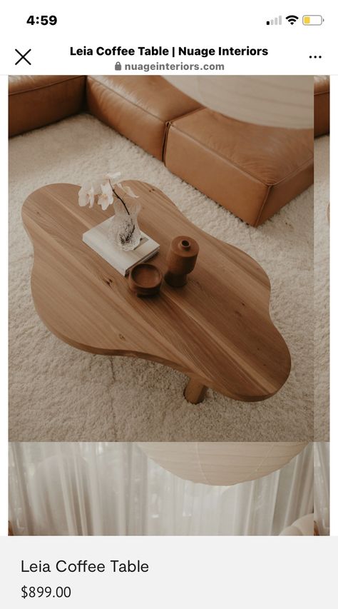 Curvy Coffee Table, Wavy Coffee Table, Small Dining Room Furniture, Cloud Coffee Table, Cloud Table, Wood Coffee Table Design, Curated Spaces, Wooden Coffee Table Designs, Organic Coffee Table