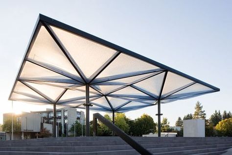 Community center, Unterföhring – pneumatic ETFE roof: Etfe Roof, Canopy Architecture, Canopy Curtains, Canopy Bedroom, Backyard Canopy, Landscape Structure, Garden Canopy, Diy Canopy, Door Canopy