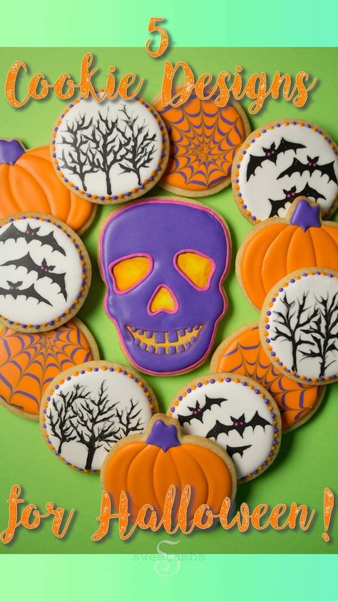 SweetAmbs - Amber Spiegel on Instagram: “Visit my blog for the full tutorial and supply list: https://www.sweetambs.com/tutorial/5-easy-cookies-for-halloween/” Halloween Cookie Designs, Icing Consistency, Cookies For Halloween, Easy Halloween Cookies, Sugar Dough, Halloween Sugar Cookies, Halloween Cookie, Fall Cookies, Supply List