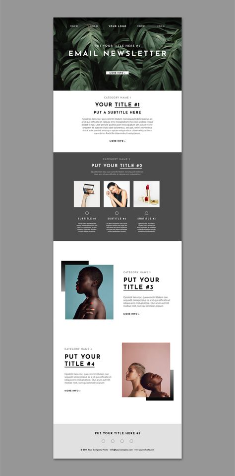 Email Newsletter Layout Stock Template | Adobe Stock Web Design Text Layout, Corporate Newsletter Design Layout, E Newsletter Design, Email Marketing Design Newsletter Templates, Minimal Newsletter, Business Newsletter Design, Email Marketing Design Layout, Newsletter Design Print, Email Newsletter Template Design