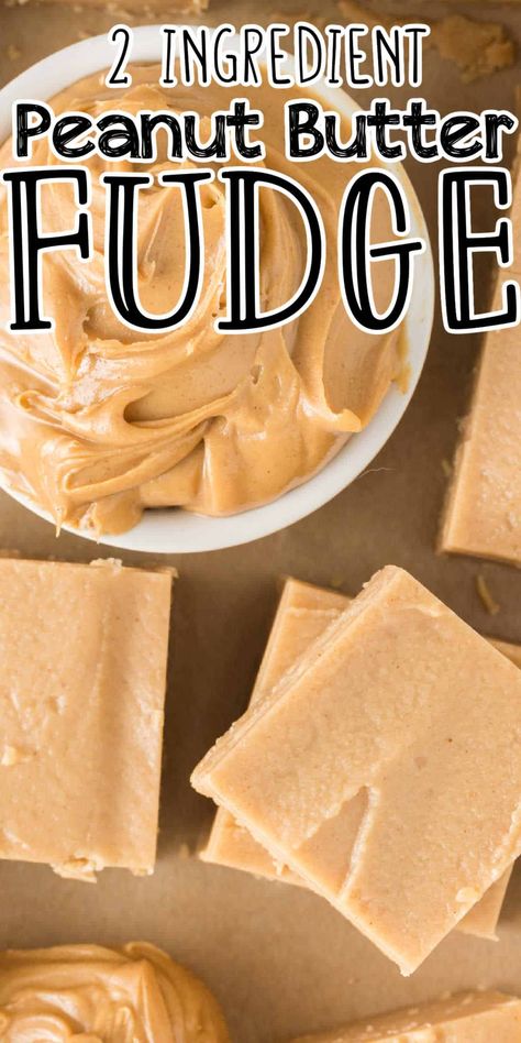 2 Ingredient Peanut Butter Microwave Fudge Recipe. With just peanut butter and store-bought vanilla frosting, you can whip up a batch. Easy Peanut Butter Fudge Recipe, Microwave Fudge Recipe, Peanut Butter Fudge Recipes Easy, Microwave Peanut Butter Fudge, 2 Ingredient Fudge, Fudge Dessert, Homemade Fudge Recipes, Peanut Butter Fudge Recipe, Peanut Butter Fudge Easy