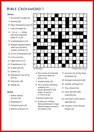 Bible Crossword Puzzle - Crossword I | BiblePuzzles.com Christian Crossword Puzzles For Adults, Christian Puzzles For Adults, Bible Puzzles For Adults, Bible Crossword Puzzles Free Printable, Crossword Puzzles Printable, Pencil Games, Bible Activity Sheets, Bible Crossword Puzzles, Jail Ministry