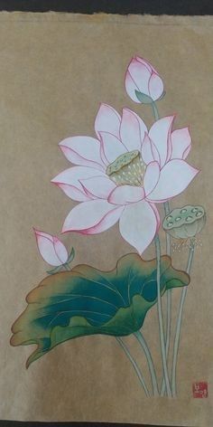 Lotus Artwork, Lotus Flower Painting, Lotus Flower Pictures, Lotus Painting, Lotus Flower Art, Lotus Art, Pichwai Paintings, Hand Painted Fabric, Watercolor Paintings Tutorials