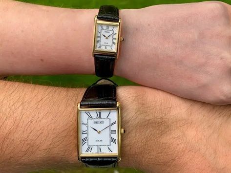 Seiko SUP250 & SUP880 Review: His and Her Seikos | Two Broke Watch Snobs Seiko Tank, Small Watches Women, Tissot Watches Women, Seiko Watches Women, Casio Watch Women, Vintage Seiko Watches, Classic Watch Women, Watches Women Black, Vintage Gold Watch