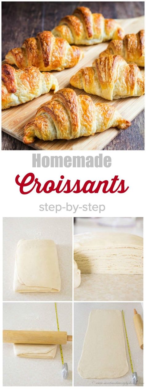 Buttery homemade croissants aren't as hard as you may thing. Yes, it takes a little bit of elbow grease, but nothing you can't do. And the result is so worth it! Crosaint Recipes, Making Croissants, Croissants Recipe, Resepi Roti, Homemade Croissants, Butter Croissant, Jo Cooks, Croissant Recipe, Homemade Butter