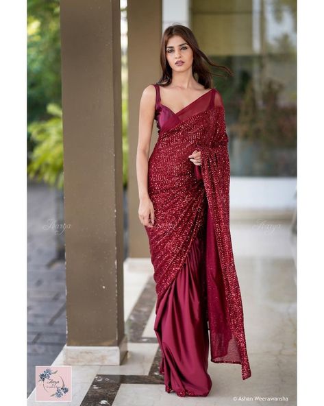 Half And Half Saree, Sarees For Girls, Indian Sari Dress, Saree Fashion, Traditional Indian Dress, Simple Sarees, Indian Fashion Saree, Saree Designs Party Wear, Indian Dresses Traditional