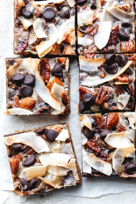 Types Of Magnesium, Magic Cookie Bars, Magic Bars, Sweet Bites, Healthy Bars, Paleo Treats, Healthy Sweets Recipes, Graham Cracker Crust, Graham Cracker