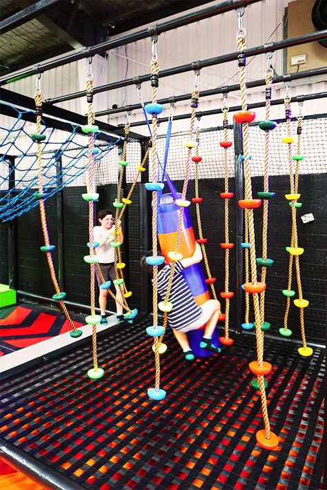 Ninja Playground For Kids, Inside Playground, Kids Play Centre, Trampoline Room, Indoor Play Centre, Trampoline Parks, Kids Play Spaces, Kids Cafe, Kids Indoor Playground