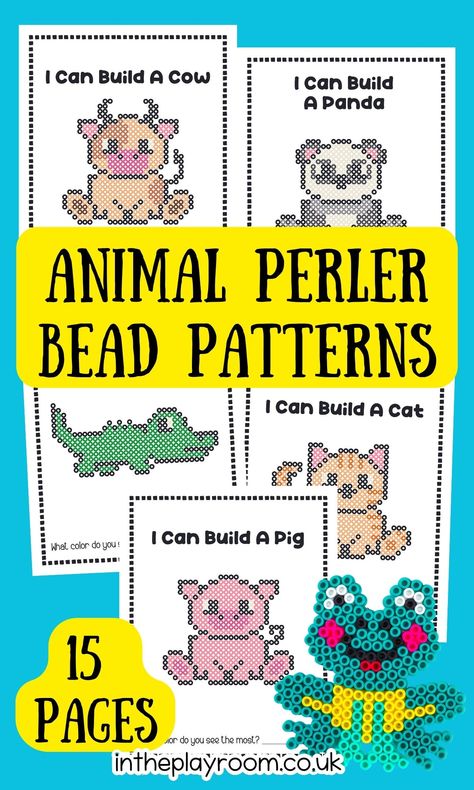 25+ Animal Perler Bead Ideas with Printable Templates - In The Playroom Perler Bead Ideas, Free Crafts, Rainy Day Fun, Activities For Girls, Activities For Boys, Perler Bead Templates, Printables Free Kids, Beads Pictures, Favorite Animals