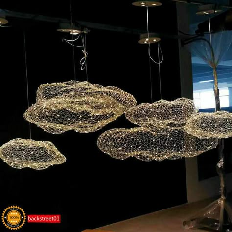 Modern Iron Led Firefly Pendant Lamp Cloud LED Ceiling Light Fixture Chandelier Product Description Size ： Diameter：30cm/11.81"，40cm/15.74"，50cm/19.68"                   60cm/23.62"，70cm/27.55"，80cm/31.49" Main Materials： Metal Input Voltage： AC85V-265V(we will prepare the lighting voltage according to the voltage of buyer's countries) Color： White，Black，Gold Bulbs： LED bulbs (Included) Package included： 1 X Pendant Lights Shipping&Handling Payment Return Policy Feedback Contact Us Shipping&Hand Cloud Led Ceiling, Firefly Pendant, Muebles Shabby Chic, Led Ceiling Light Fixtures, Contemporary Ceiling Light, Statement Chandeliers, Unique Chandeliers, Cloud Lights, Ceiling Light Design