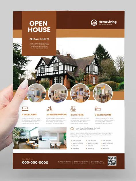 Sale Flyer Design, Spec House, Property Brochures, Real Estate Marketing Design, Brochure Design Layout, Flyers Design, Property Sale, Pamphlet Design, Flyer Design Layout