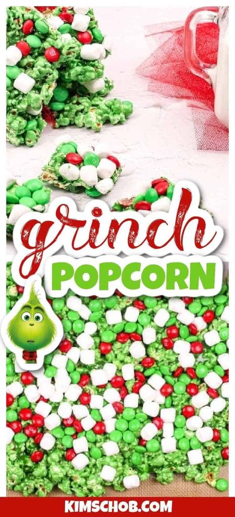 Grinch Popcorn Recipe, Christmas Popcorn Recipes, Grinch Popcorn, Christmas Snack Mix, Popcorn Recipes Sweet, Popcorn Recipes Easy, Grinch Cookies, Christmas Popcorn, Sweet Popcorn