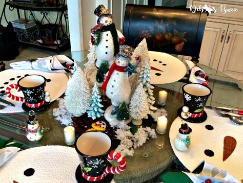 5 Snowman Centerpieces Decorate Winter Table Snowman Table Decorations Centerpieces, Snowman Table Decorations, Snowman Centerpieces, Decorating With Snowmen, Winter Tablescapes, Snowman Party, Decor Ideas For Living Room, Brunch Decor, Dining Room Centerpiece