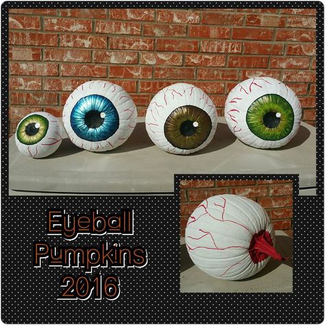 Eye Ball Pumpkin Painting, Eyeball Painted Pumpkin, Eye Pumpkin Painting, Eyeball Pumpkin Painting, Pumpkin Eyeball, Eyeball Pumpkin, Creative Pumpkin Painting Ideas, Eye Pumpkin, Halloween Pumpkin Images