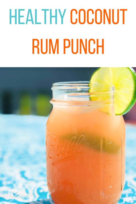 This rum punch is so good! And it's hydrating and healthy. It's the only one I'll drink. Low Calorie Rum Drinks, Healthy Regime, Low Sugar Alcohol, Coconut Rum Punch, Coconut Rum Punches, Low Calorie Alcoholic Drinks, Vegan Beverages, Malibu Rum Drinks, Coconut Rum Drinks