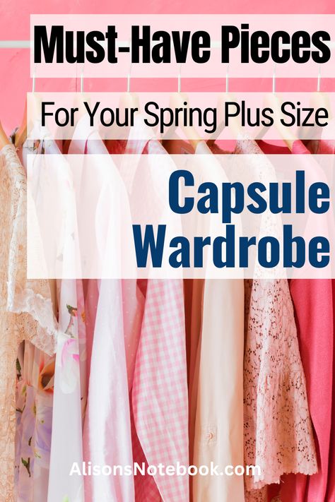 Looking for a stylish and versatile spring wardrobe for plus-size fashion? Discover the ultimate Plus Size Capsule Wardrobe by Alison's Notebook. Simplify your closet with a minimalist approach and create a midsize capsule wardrobe filled with essential pieces that make getting dressed a breeze. From capsule wardrobe basics to must-have essentials, this guide has got you covered. Don't miss out! Click now to get your FREE capsule wardrobe guide and upgrade your style game this spring. Plus Size Capsule Wardrobe Spring 2024, Midsize Capsule Wardrobe, Plus Size Capsule Wardrobe, Minimalist Wardrobe Capsule, Work Capsule, Capsule Wardrobe Basics, Style Moodboard, Minimal Wardrobe, Spring Capsule