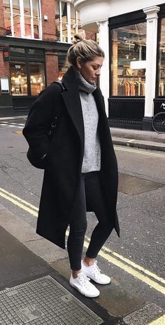 Sneaker Outfit Fall, Ținute Business Casual, Bekväma Outfits, Fall Outfits 2018, Trendy Outfits Winter, Outfit Chic, Dresses Casual Winter, Winter Chic, Ținută Casual