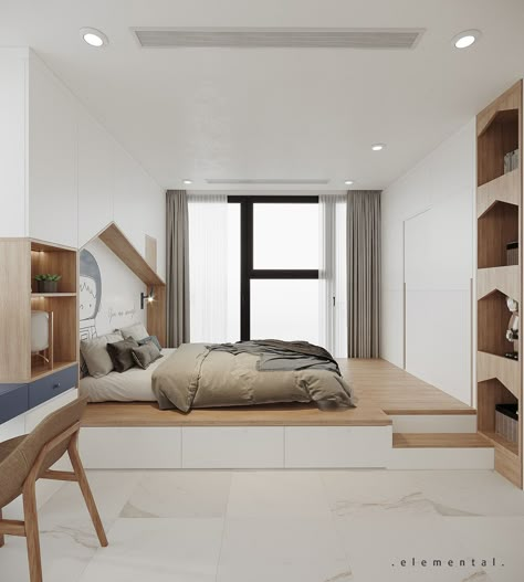 SUNSHINE CITY on Behance Unique Bedroom Ideas, Tiny Bedroom Design, Minimalist Apartment Decor, Sunshine City, Platform Bed Designs, Condo Bedroom, Platform Bedroom, Tatami Room, Small Room Design Bedroom