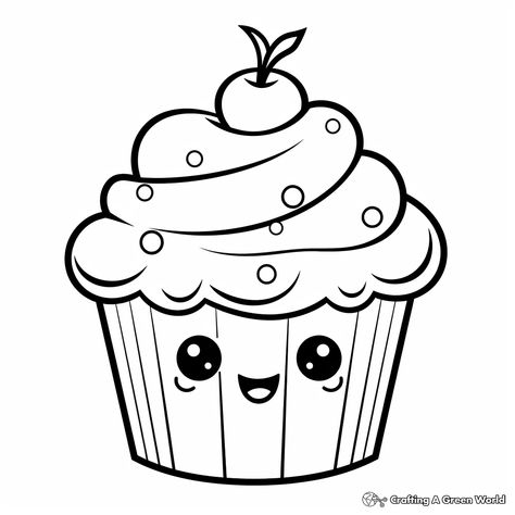 Cupcake Coloring Pages Free Printable, Royal Icing Templates, Big Cupcake, Cupcake Coloring Pages, Food Coloring Pages, Kindergarten Coloring Pages, Natural Toys, Diy Birthday Party, Easy Coloring Pages